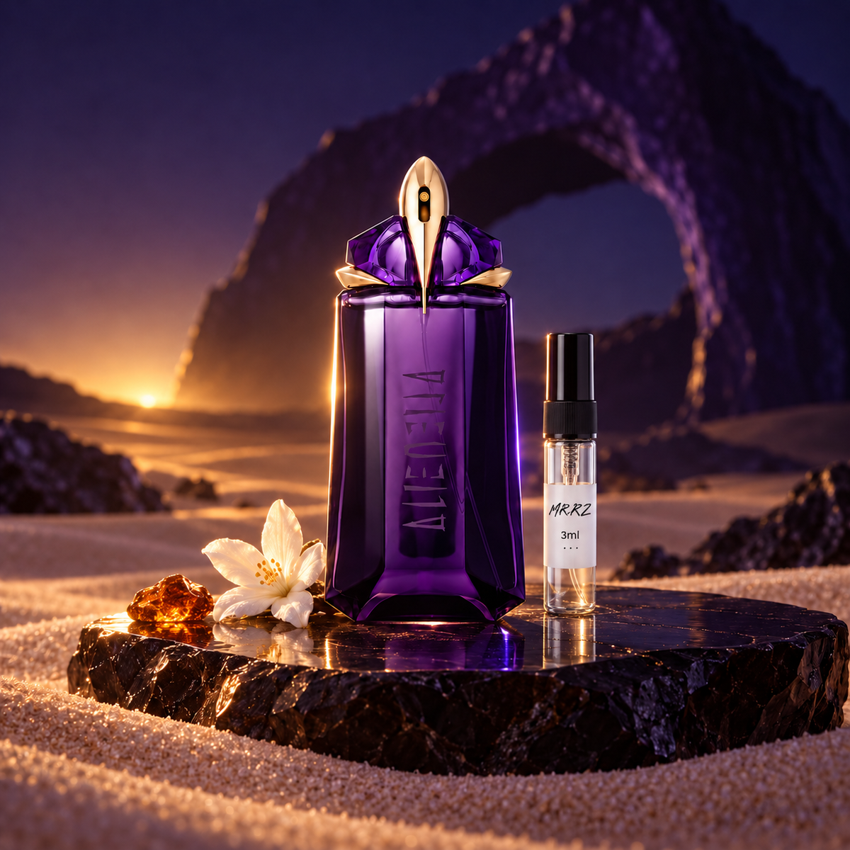 Mugler Alien – původní prostředí s lahvičkou vzorku MrRizz
