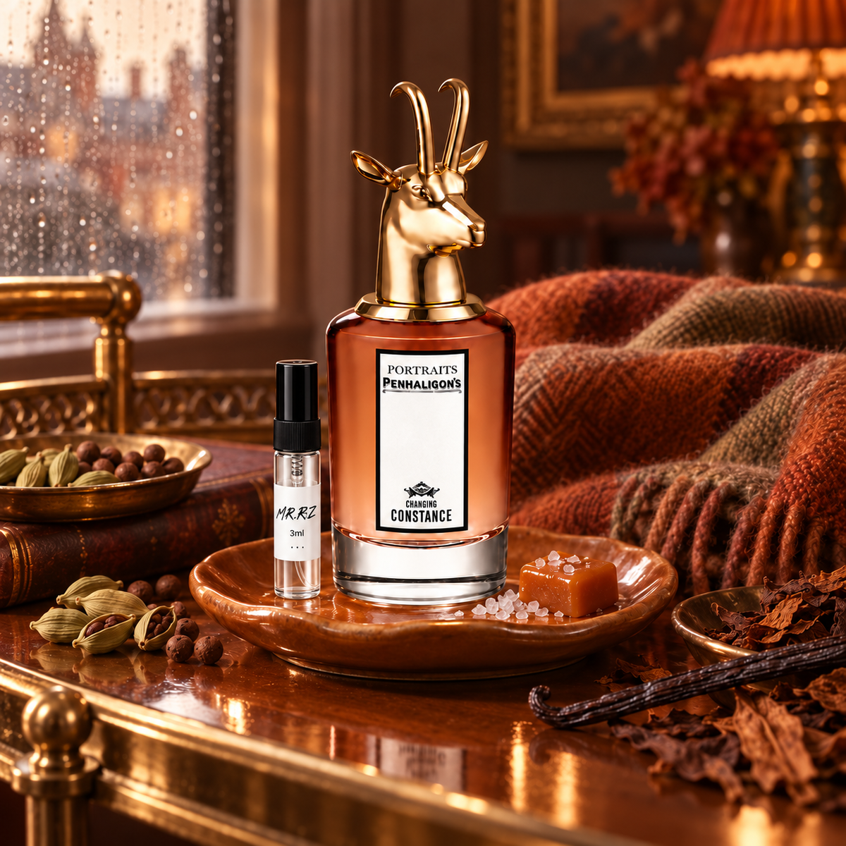 Penhaligon's Changing Constance – původní prostředí s lahvičkou vzorku MrRizz