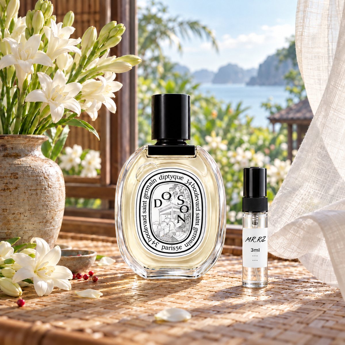 Diptyque Do Son – původní prostředí s lahvičkou vzorku MrRizz