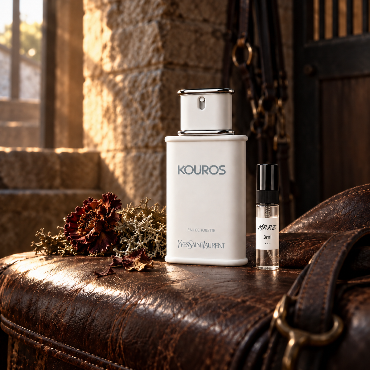 Yves Saint Laurent Kouros – původní prostředí s lahvičkou vzorku MrRizz