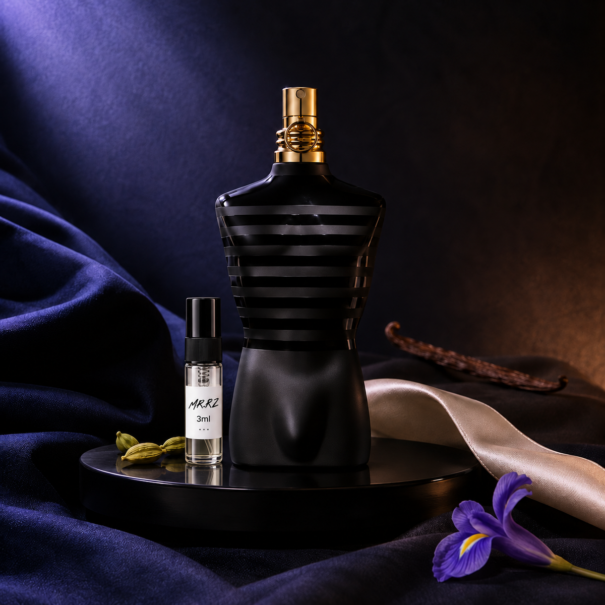Jean Paul Gaultier Le Male Le Parfum – původní zátiší doplněné 3ml vzorkem MrRizz