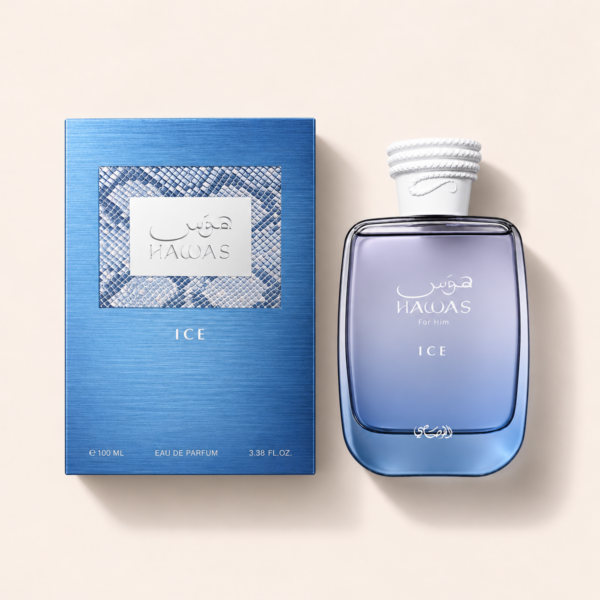 Rasasi Hawas Ice EDP 100 ml – produkt a balení