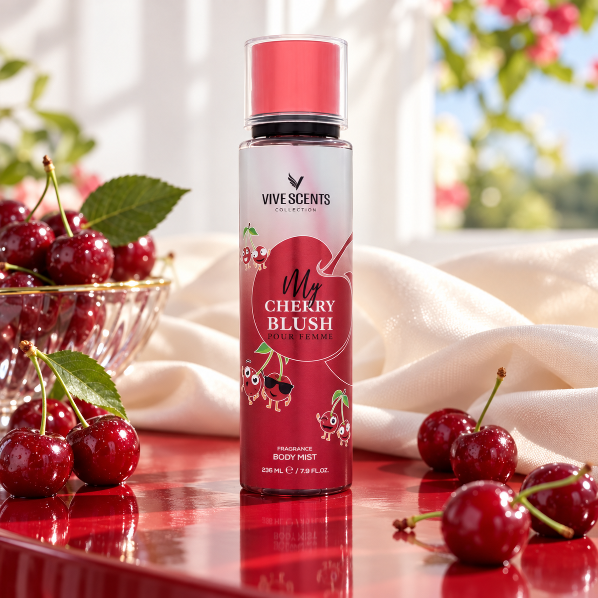 Vive Scents My Cherry Blush tělový sprej 236 ml – produkt v prostředí