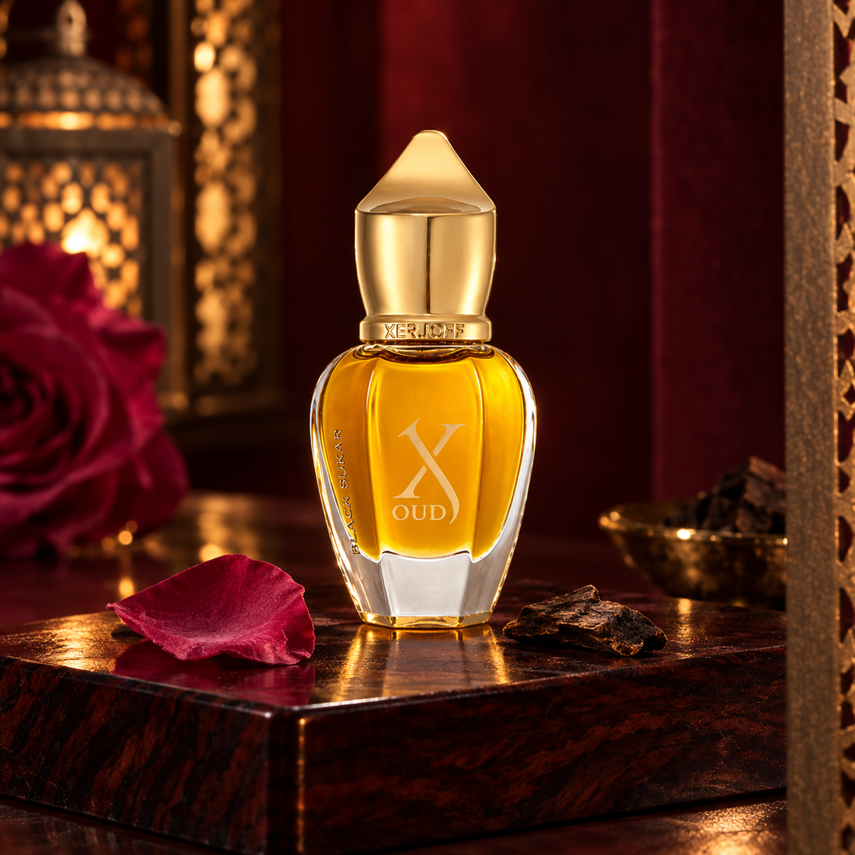 Xerjoff XJ Oud Black Sukar 15 ml – produkt v prostředí