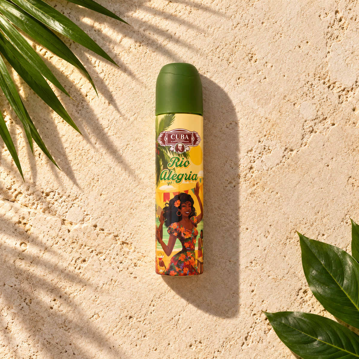 Cuba Rio Alegria 100 ml – parfém v prostředí, pohled shora s bočním stínem