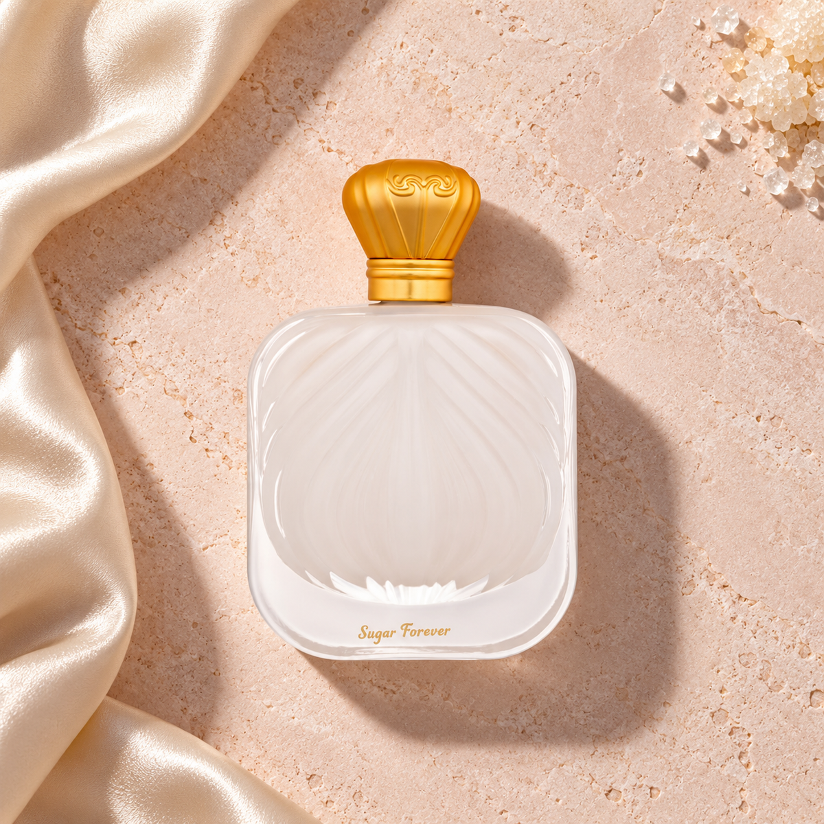 Assala Prime Sugar Forever EDP 100 ml – parfém v prostředí, pohled shora s bočním stínem