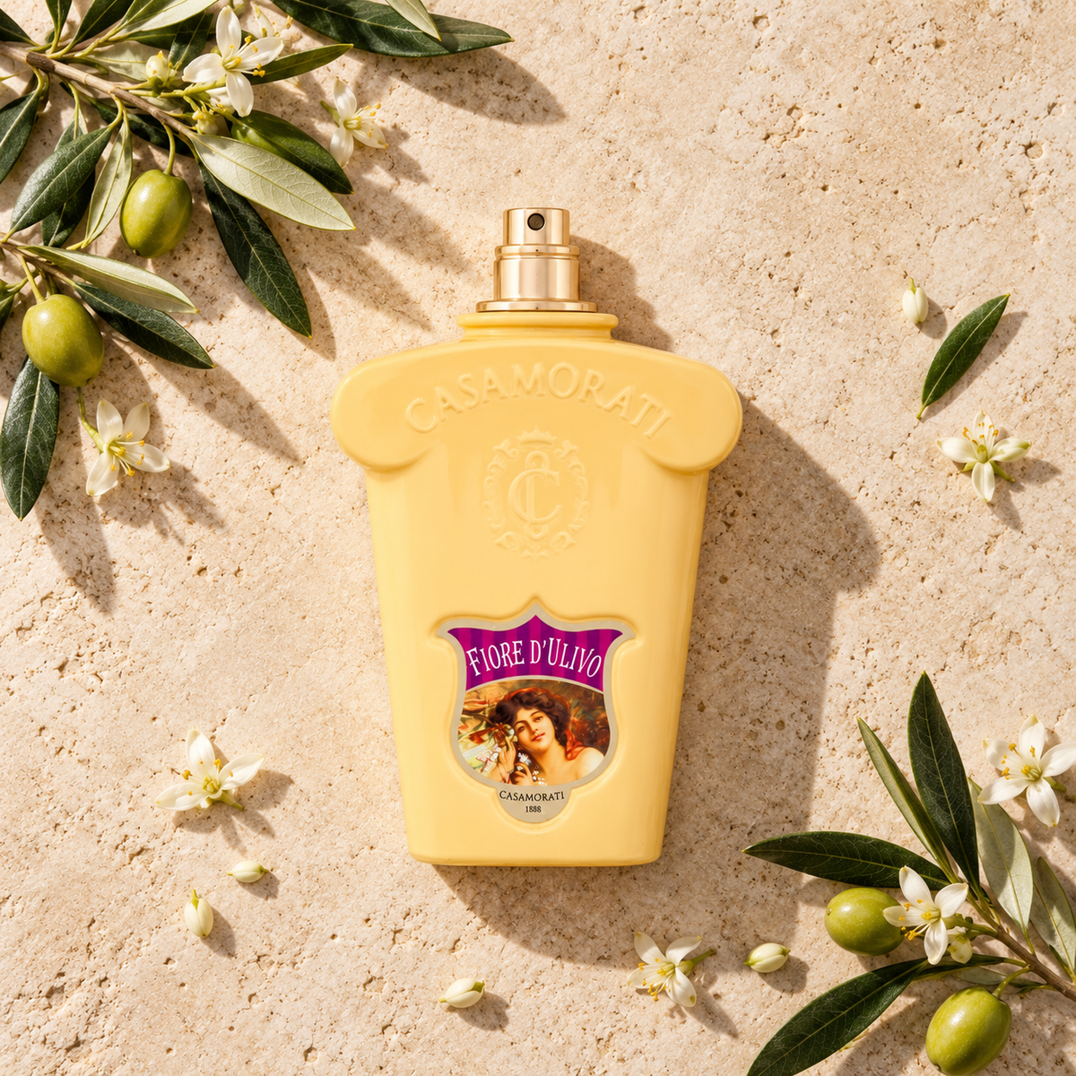 Xerjoff Casamorati Fiore d´Ulivo EDP 100 ml – parfém v prostředí, pohled shora s bočním stínem