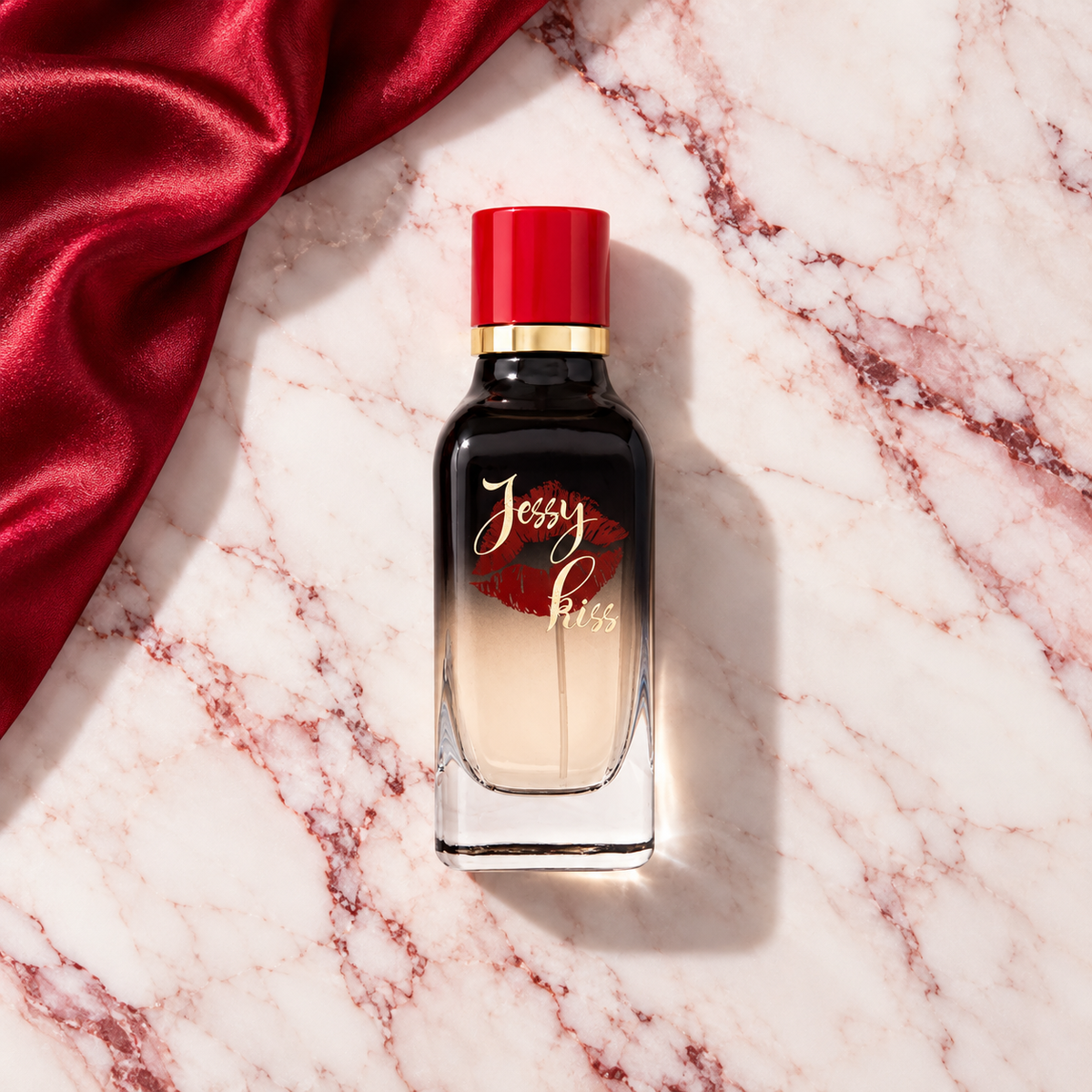 New Brand Parfums Prestige Jessy Kiss 100 ml – parfém v prostředí, pohled shora s bočním stínem