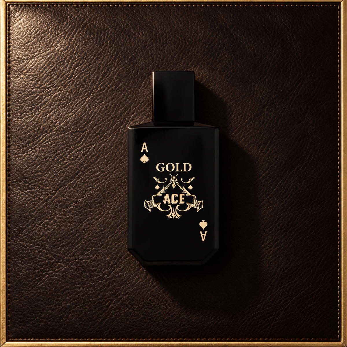 New Brand Parfums Intense Gold Ace 100 ml – parfém v prostředí, pohled shora s bočním stínem