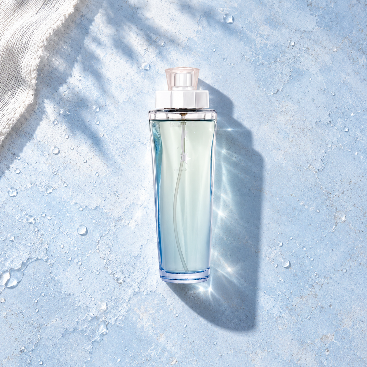 New Brand Parfums Blue Sky 100 ml – parfém v prostředí, pohled shora s bočním stínem