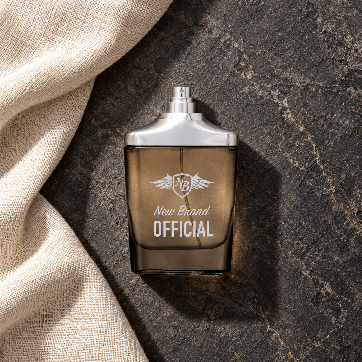 New Brand Parfums Prestige Official 100 ml – parfém v prostředí, pohled shora s bočním stínem