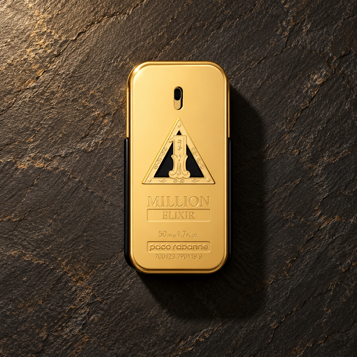 Paco Rabanne 1 Million Elixir 50 ml – parfém v prostředí, pohled shora s bočním stínem