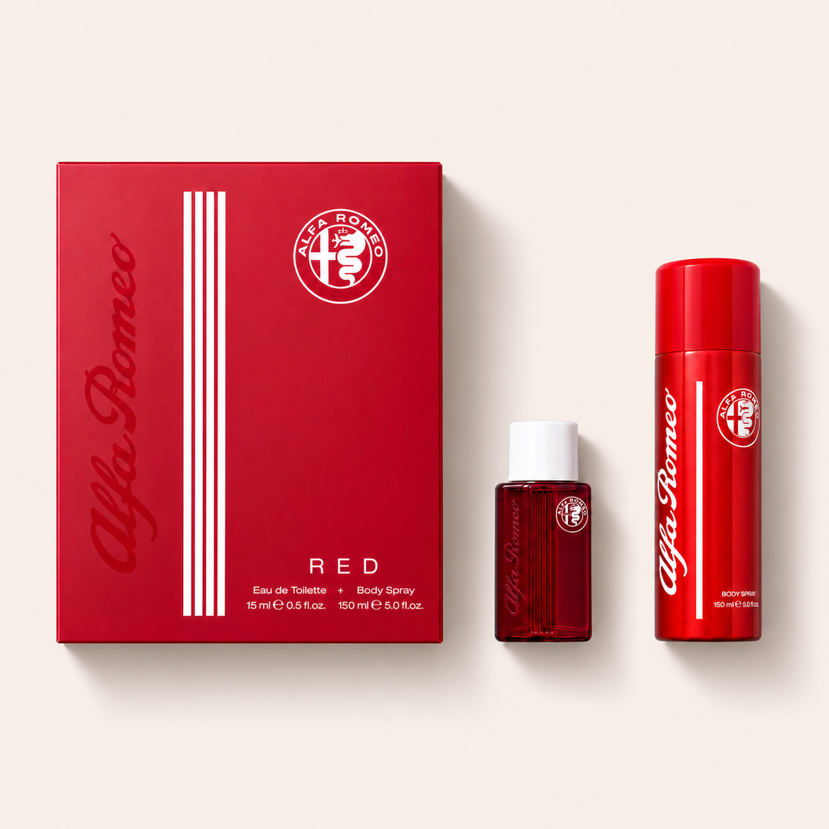 Alfa Romeo Red – set toaletní vody 15 ml a tělového spreje 150 ml – MrRizz