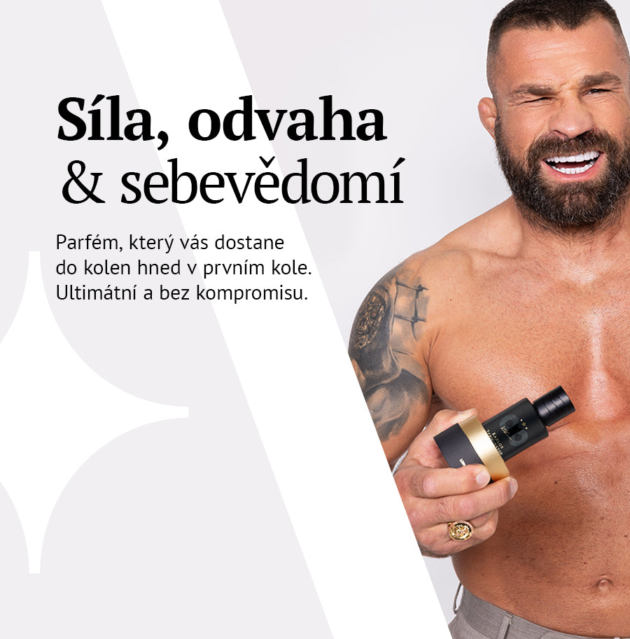 Reklamní banner KTV Infinity Edition s mužem a heslem Síla, odvaha a sebevědomí – MrRizz