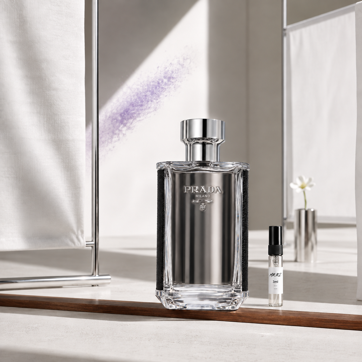 Prada L'Homme – původní zátiší doplněné 3ml vzorkem MrRizz
