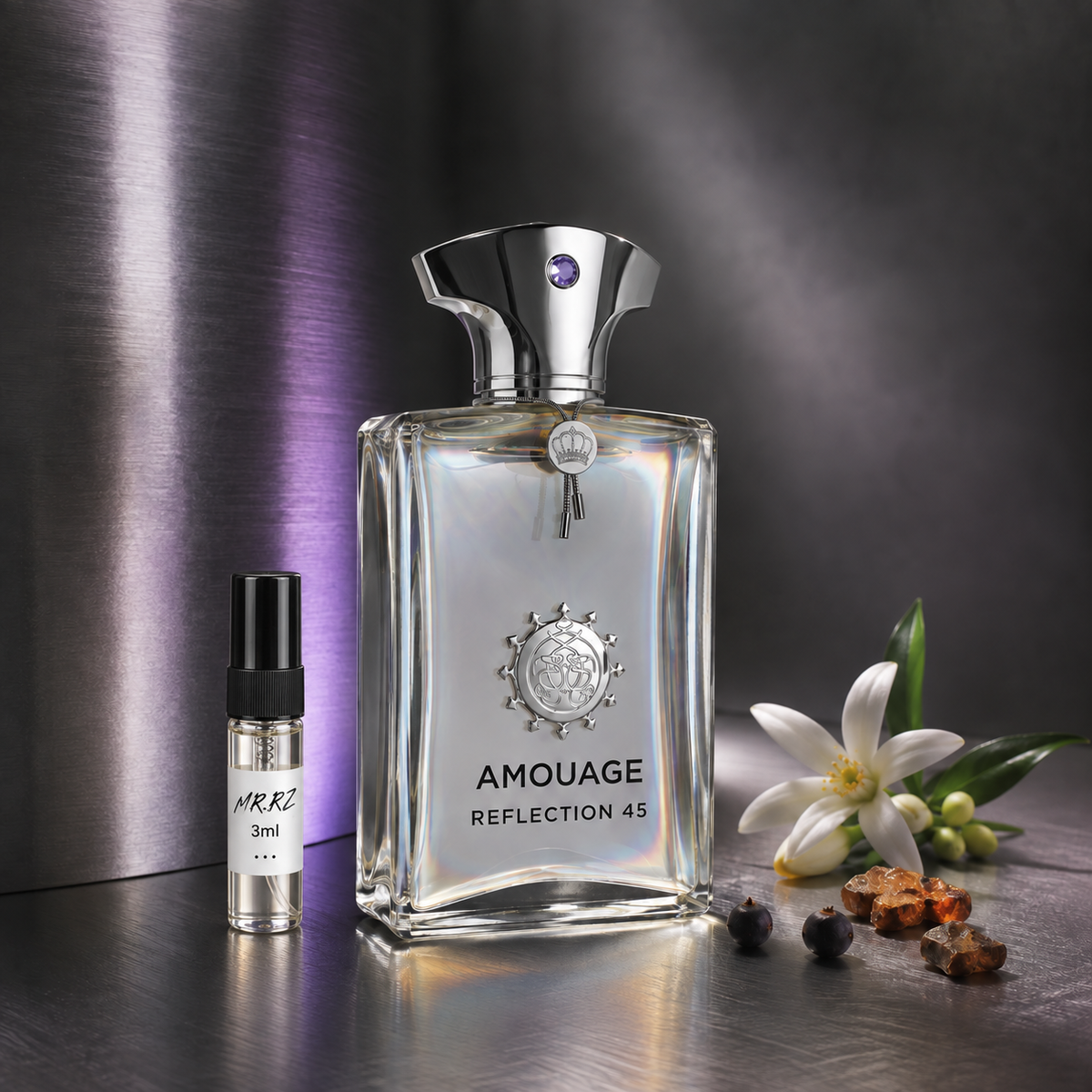 Amouage Reflection 45 Man – původní prostředí s lahvičkou vzorku MrRizz