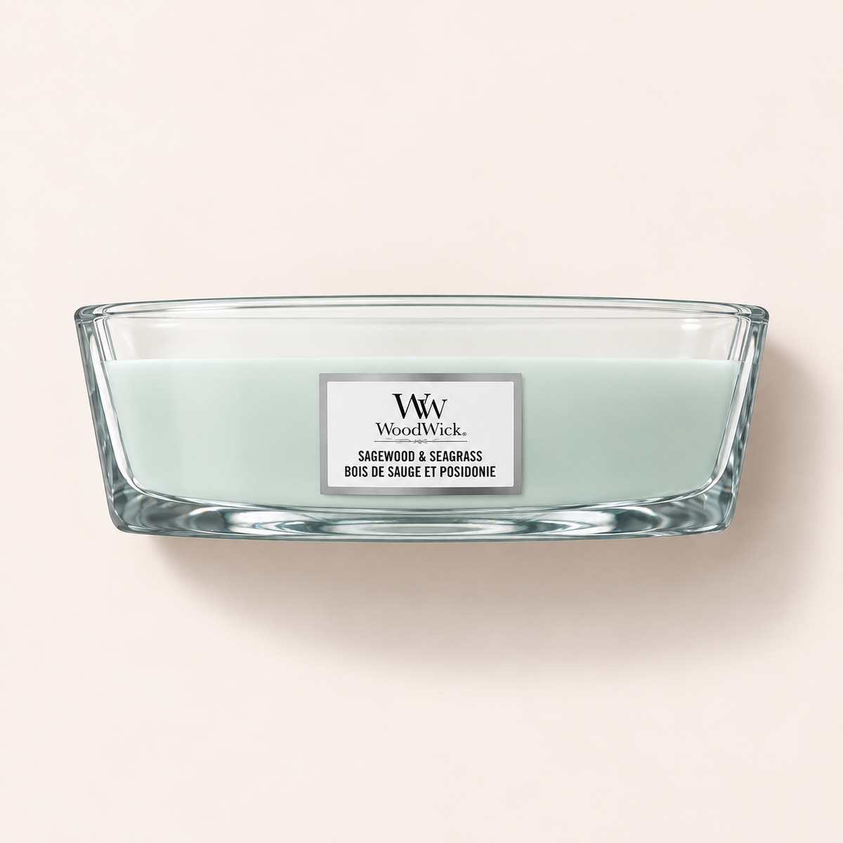 Vonná svíčka WoodWick Sagewood & Seagrass, elipsa 453,6 g – MrRizz