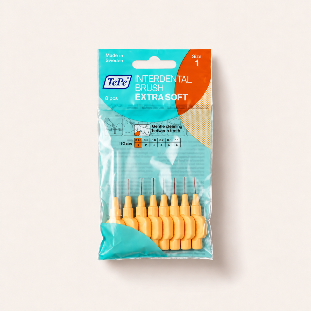Balení osmi mezizubních kartáčků TePe Extra Soft 0,45 mm – MrRizz