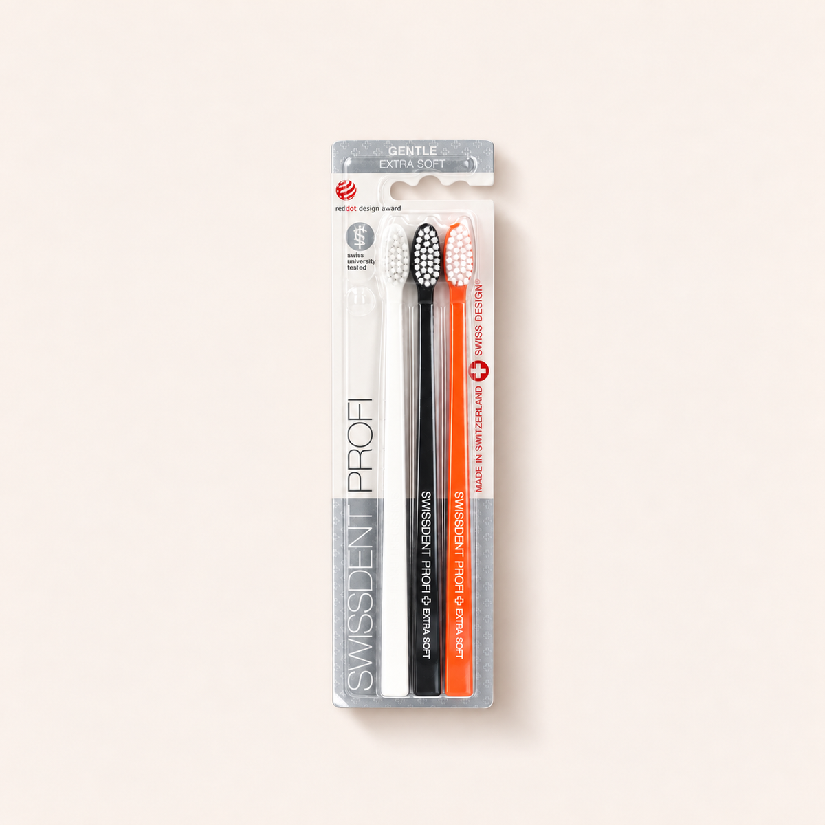 Zubní kartáčky Swissdent Profi Gentle Trio Extra Soft, balení tří kusů – MrRizz