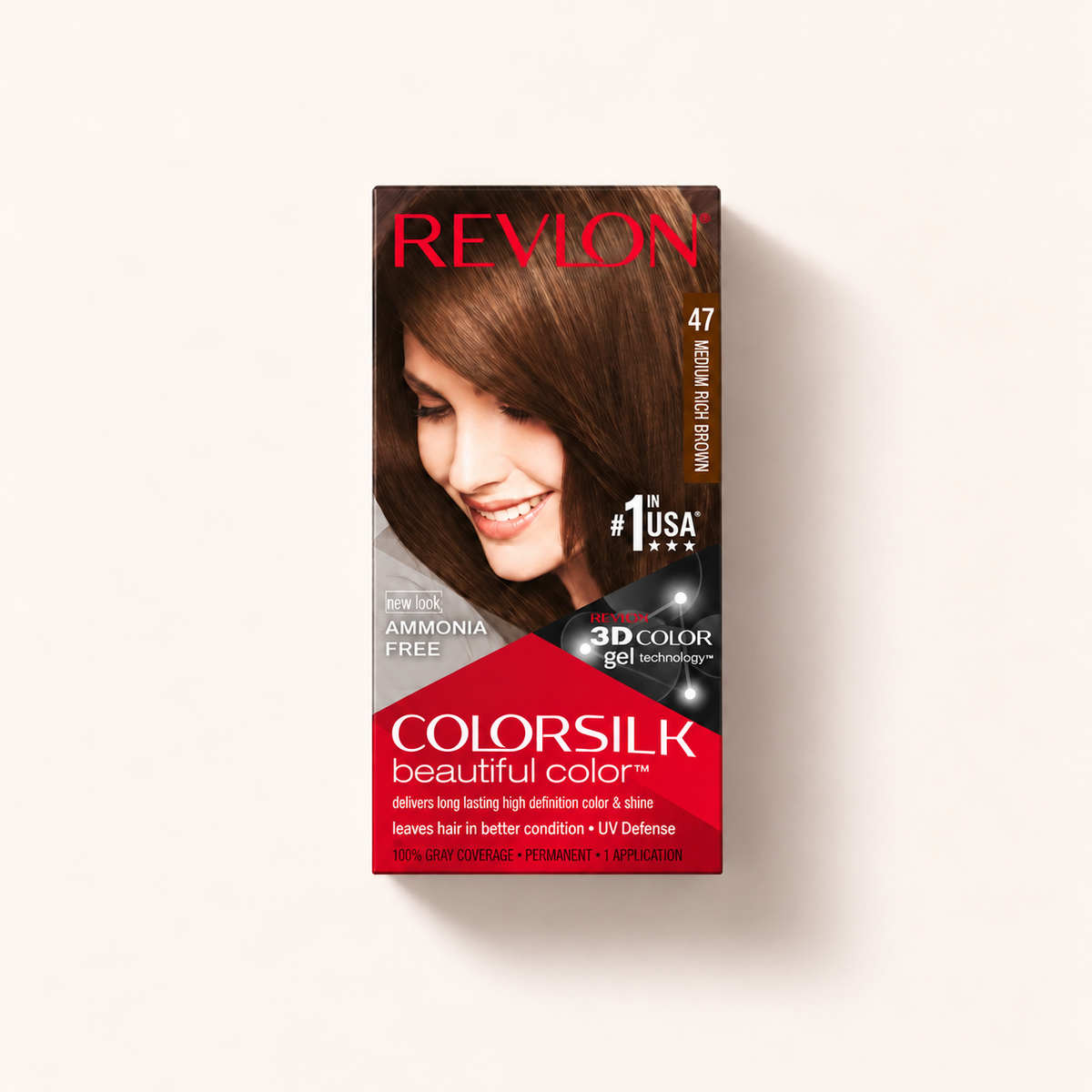 Revlon ColorSilk Beautiful Color, barva na vlasy 47 Medium Rich Brown – MrRizz