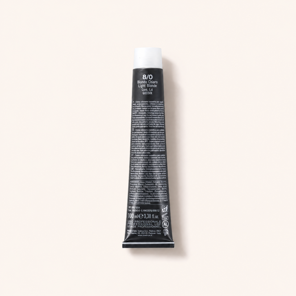 Inebrya Color, barva na vlasy 100 ml, odstín 8/0 Light Blonde – MrRizz