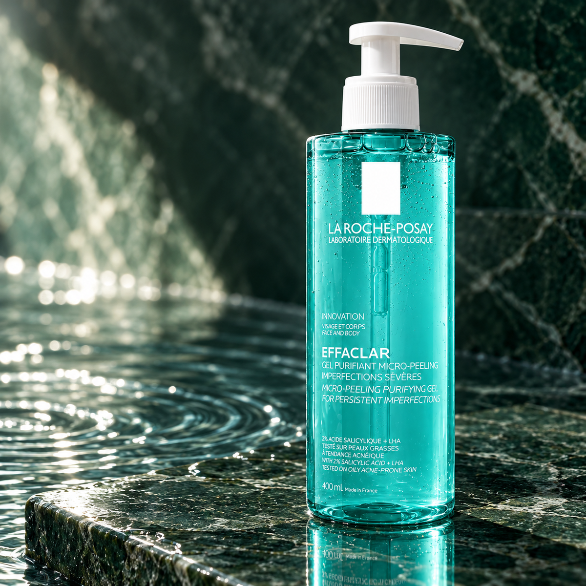 La Roche-Posay Effaclar Micro-Peeling Purifying Gel 400 ml – atmosférická fotografie – MrRizz