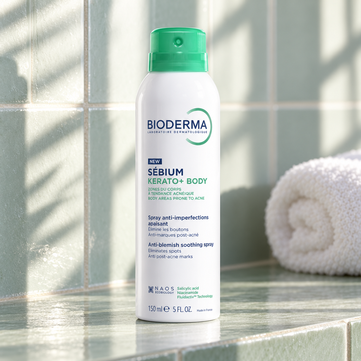 BIODERMA Sébium Kerato+ Body Anti-Blemish Soothing Spray 150 ml – atmosférická fotografie – MrRizz