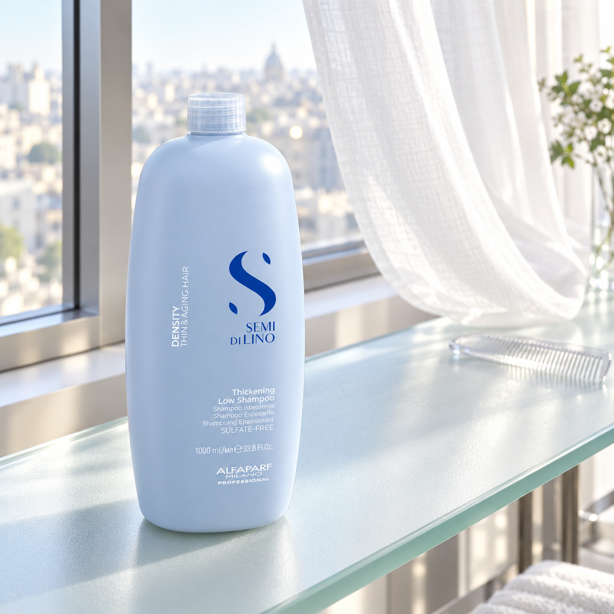 ALFAPARF MILANO Semi Di Lino Density Thickening Low Shampoo 1000 ml – atmosférická fotografie – MrRizz