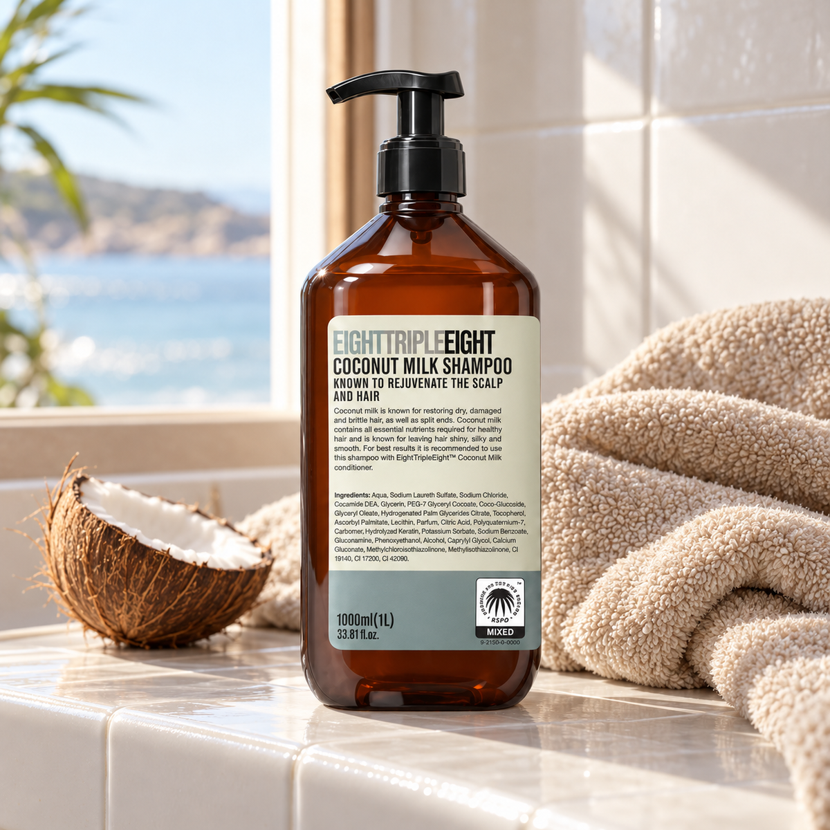 Eight Triple Eight Coconut Milk Shampoo 1000 ml – atmosférická fotografie – MrRizz