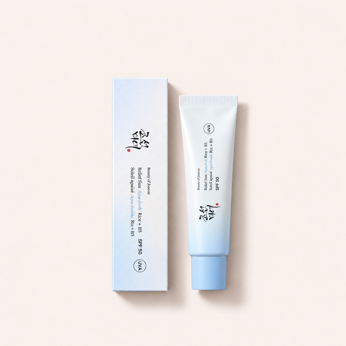 Beauty of Joseon Relief Sun Aqua Fresh Rice + B5 50 ml s krabičkou, pohled shora – MrRizz