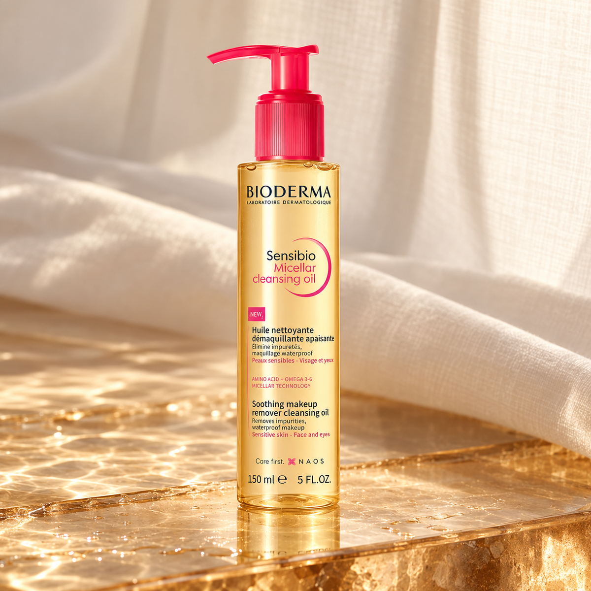BIODERMA Sensibio Micellar Cleansing Oil 150 ml – atmosférická fotografie – MrRizz