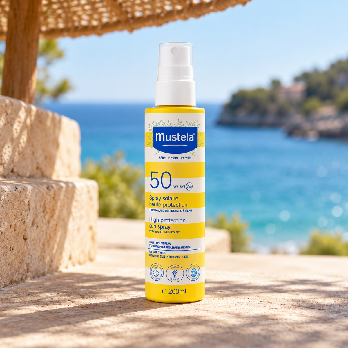 Mustela Solaires Very High Protection Sun Spray 200 ml – atmosférická fotografie – MrRizz